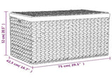 Laundry Basket with 3 Sections 75x42.5x52 cm Water Hyacinth 355184