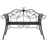 Garden Bench 2-Seater 130 x 47 x 90 cm Steel Black 42029542