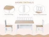 4-Piece Kids Table and Chair Set with 2 Wooden Chairs, 1 Storage Bench, and Interesting Modern T3398P347690
