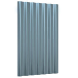 ZNTS Roof Panels 12 pcs Powder-coated Steel Grey 60x36 cm 319124
