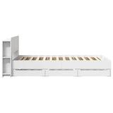 Bed Frame with Storage White 100 x 200 cm Engineered Wood 3433930