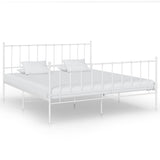 Bed Frame without Mattress White Metal 140x200 cm 324956