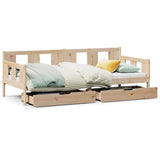 Daybed with Drawers without Mattress 90x200 cm Solid Wood 3302108