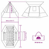 Camping Tent with Roof Green 482 x 360 x 227 cm Taffeta 42001187