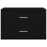 Cabinet with 2 Drawers Black Oak 60x31x40 cm Engineered Wood 858823