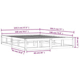 Bed Frame Black Solid pinewood, Plywood 140x190 cm Durable 820845