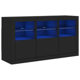 Sideboard with LED Lights Black 123x37x67 cm 3209059