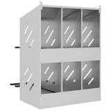 Chicken Nesting Box with 6 Compartments Galvanized Silver Metal 864352