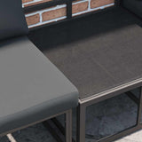 Garden Sofa Set with Cushion Black Aluminium 3378932
