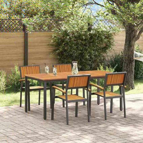 Garden Dining Set 5 pcs Black and brown 3284417
