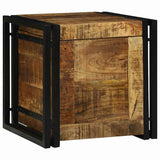 Storage Box Brown and Black 40 x 40 x 40 cm Solid Mango Wood 4016748