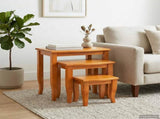 Nesting Side Tables 3 pcs Natural Solid Mahogany Wood 42009927