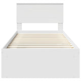 Bed Frame with Headboard White 90 x 200 cm Engineered wood 3407931