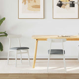 Dining Chair 2 pcs White and Grey Solid Rubber Wood 42020487