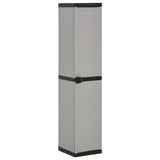 340985 Garden Storage Cabinet with 3 Shelves Grey & Black 34x40x168 cm