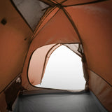 ZNTS Camping Tent Dome 4-Person Grey and Orange Waterproof 94337