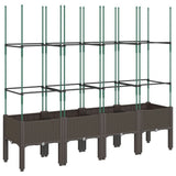 Garden Planter with Trellis Brown 160x40x142.5 cm PP 367965