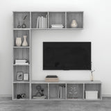 3 Piece Book/TV Cabinet Set Grey Sonoma 180x30x180 cm 3152714