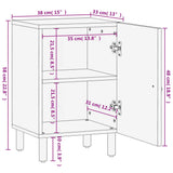 Bathroom Cabinet 38x33x58 cm Solid Wood Mango 358233