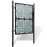 Black Single Door Fence Gate 100x125 cm 141686
