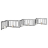 Foldable Dog Gate with Stands 6 pcs Grey Sonoma 602 cm 892124