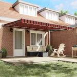 Retractable Awning Manual Orange and Brown 450x300 cm Fabric 3330891