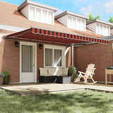 Retractable Awning Manual Orange and Brown 450x300 cm Fabric 3330891
