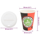 Paper Coffee Cups with Lids 1000 pcs 4oz 100ml 3325213