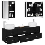 Bathroom Furniture Set 5 pcs Black Oak 3407008