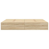 Storage Bed Frame Sonoma Oak 140 x 200 cm Engineered Wood 3335375