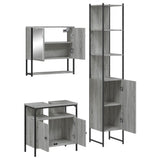 3 Piece Bathroom Furniture Set Grey Sonoma Engineered Wood 3214678