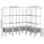 ZNTS Garden Planter with Trellis Grey 160x120x142.5 cm PP 367966