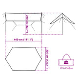 ZNTS Camping Tarp Green 460x305x210 cm Waterproof 94685
