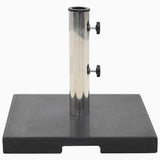 Parasol Base Black Granite, Stainless Steel 20kg, 40 x 40 x 4.5 cm 45066