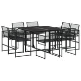 ZNTS 9 Piece Garden Dining Set Black Poly Rattan 3295038