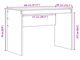 Desk White 80 x 40 x 76 cm 869386