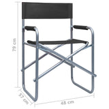 Director's Chair Set of 2 Black Steel, Polyester Standard 47918