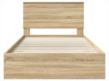 Bed Frame Sonoma Oak and Silver 75 x 190 cm Engineered Wood 3409714