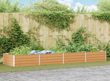 Garden Raised Bed Light Brown 320 x 80 x 45 cm Galvanised Steel 42017337