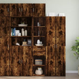 Slim Storage Cabinet Smoked Oak 40x42.5x225 cm Engineered Wood 3281284