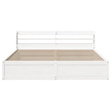 Bed Frame with Headboard White 200x200 cm Solid Wood Pine 3307072