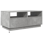 ZNTS Coffee Table with LED Lights Concrete Grey 90x49x40 cm 839836