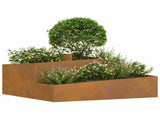 Garden Planter Brown 100 x 100 x 50 cm Weathering Steel 873591