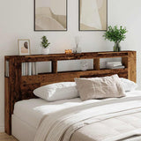 LED Headboard Old Wood 220x18.5x103.5 cm Engineered Wood 857694