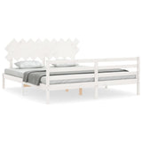 Bed Frame without Mattress White Super King Size Solid Wood 3195302