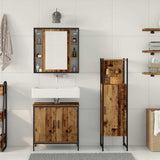 Bathroom Furniture Set with Shelf 3 pcs Brown Engineered wood 3332559