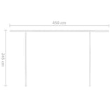 Manual Retractable Awning with LED 4x3 m Blue and White 3069941