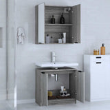 2 Piece Bathroom Cabinet Set Grey Sonoma Engineered Wood 3115866