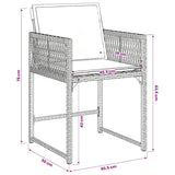 11 Piece Garden Dining Set with Cushions Grey Poly Rattan 3211472