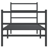 Metal Bed Frame without Mattress with Footboard Black 80x200cm 355374